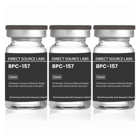 3 DS Labs vials on a white background.