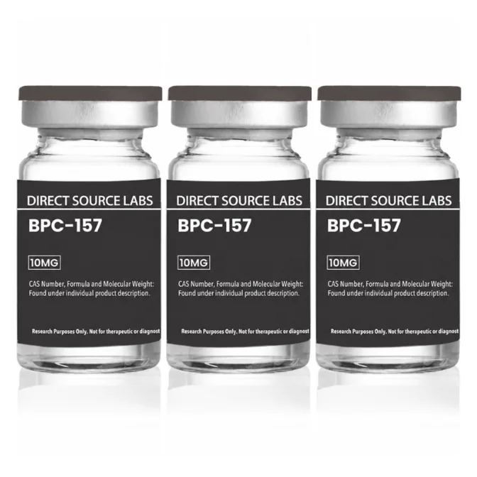 3 DS Labs vials on a white background.