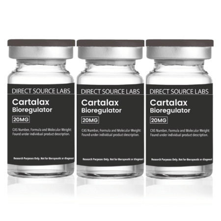 3 DS Labs vials on a white background.
