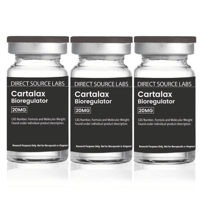 3 DS Labs vials on a white background.