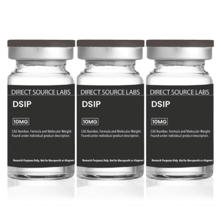 3 DS Labs vials on a white background.