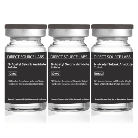 3 DS Labs vials on a white background.