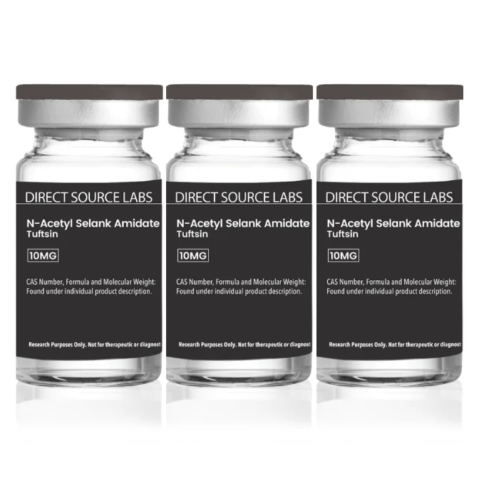 3 DS Labs vials on a white background.