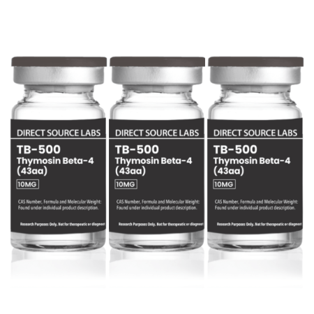 3 DS Labs vials on a white background.