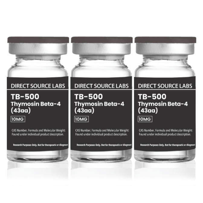 3 DS Labs vials on a white background.