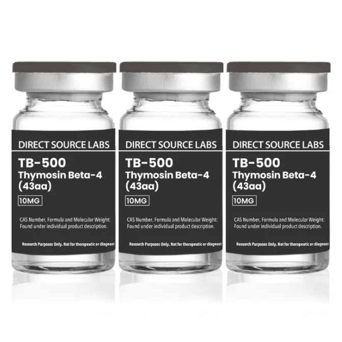 3 DS Labs vials on a white background.