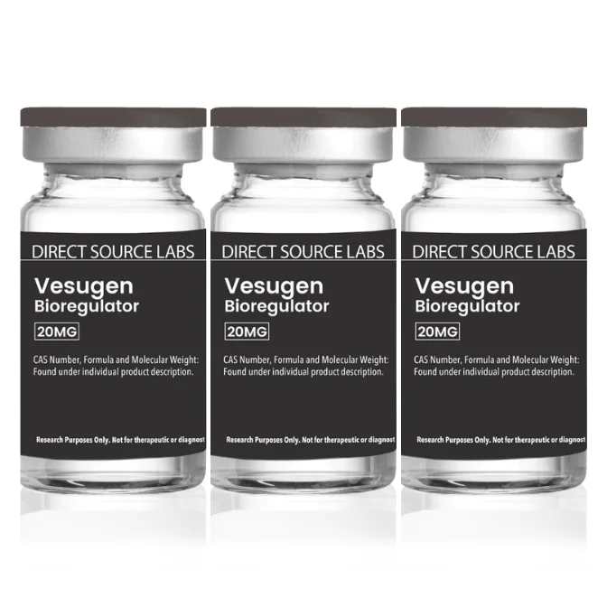 3 DS Labs vials on a white background.